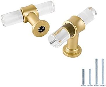 LONTAN 100 Pack Acrylic Kitchen Cabinet Knobs, T Bar Drawer Pulls