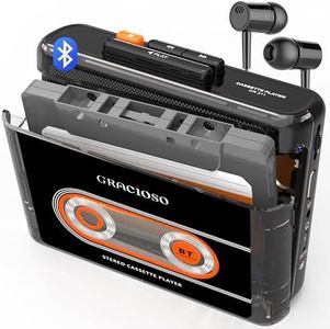 Bluetooth Cassette Tape Player with 1100mAH Rechargeable Battery, Compact Vintage Cassette Player with Earphone, Back Clip Microcassette Player for Home,Park