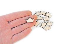 AmericanElm Pack of 10 Pcs Crown 3 DIY Birch Plywood Cutouts for Art and Craft Work, Cutouts Craft Shapes.