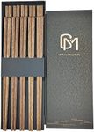 M.G Wenge Wood Chopsticks,10 Pairs Wooden Chopsticks,Chinese Japanese Korean Reusable Wood Chopsticks,Dishwasher Safe Chopsticks(9.8inch)