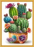 Succulent Stamped Cross Stitch Kits for Adults Beginners, Easy DIY Counted Cross Stitch Kit Printed Patterns Dimensions Needlepoint Art Crafts Embroidery Kits for Home Wall Decor (11ct Without Frame)