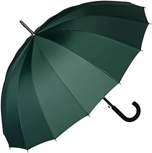 VON LILIENFELD® Ombrello Pioggia Lungo Classico Grande Automatico Donna Uomo Stabile Classico 16 Segmenti Devon verde militare