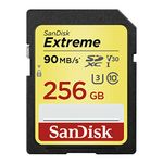 SanDisk Extreme 256GB SDXC Memory Card up to 90MB/s, Class 10, U3, V30