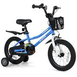 Olakids Kids Bike, 12 14 16 18 Inch Toddlers Bike for Boys Girls Age 3-8 Years, Children's Bicycle with Training Wheels Adjustable Seat and Handlebar Basket, Handbrake and Coaster Brake