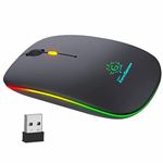 RPM Euro Games Wireless Gaming Mouse | Rechageable 500 mAh Battery | Adjustable 2400 DPI | 6 Color Backlit RGB | Works with Windows, MAC, Android.