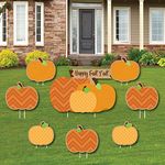 Big Dot of Happiness Pumpkin Patch - Yard Sign & Outdoor Lawn Decorations - Fall & Thanksgiving Party Yard Signs - Set of 8