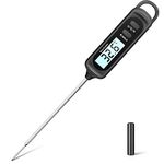 Digital Meat Thermometer Probe, hoyiours Black Cooking Thermometer with Backlit LCD and Magnet, Kitchen Food Thermometer Probe Digital for Bread Baking, Candy, Water and Liquid Temperature…