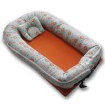 KRADYL KROFT Baby Lounger Baby Nest Co-Sleeping For Baby, Ultra Soft & Breathable Fiberfill Portable Adjustable Newborn Lounger Crib Bassinet|Newborn Shower Gift Essential (Donuts),Multi