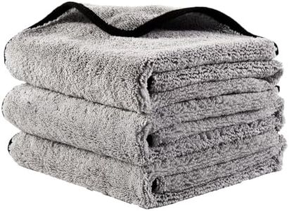 LF line Microfiber Car Towels,Super Absorbent and Quick Drying,Professional Premium Towel for Auto Cleaning and Household 40cm x 60cm 3 Pack Grey