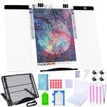 A2 Diamond Painting LED Light Pad Kit, 5D Diamond Painting Accessories Tool Kit Full Drill for Adults, Supplies Includes Storage Case, Pens,Stand,Pad Board and More