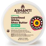 Ashanti Naturals Shea Butter, Creamy Unrefined Shea Butter Body Moisturizers, Face Moisturizer for Women - African Shea Butter for Hair Moisturizer for Dry Skin, Body Skin Care Products (White Creamy Shea Butter (8 Ounce), White)