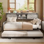 Homieasy Daybed with Trundle, Farmh