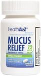 HealthA2Z® Mucus Relief | Guaifenesin 600 mg | 75 Tablets | 12 Hour | No Benzene | Expectorant | Relieves Chest Congestion | Thins and Loosens Mucus | Extended Release