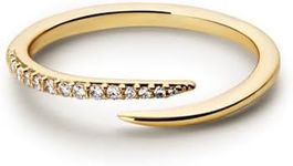 Ana Luisa Gold Claw Ring - Oren - 14K Gold Plated Rings for Women - Hypoallergenic, Water-Resistant, Tarnish-Free - Thin Gold Stacking Ring Ring - Simple Gold Band with Cubic Zirconia Gems (7)