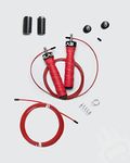 Burnlab Pro Power Plus Skipping Rope - Anti Slip, Adjustable, Ball Bearing Design for Gym, Crossfit, Double Unders, Speed Jumping, Boxing, Cardio and Weight Loss - for Men and Women (Red)