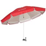 AMMSUN XL Chair Umbrella with Universal Clamp 52 inches and 360-degree Swivel UPF 50+, Portable Clamp on Camping or Beach Chair, Stroller, Wheelchair, Golf cart, Lounger, Red, Large-sized