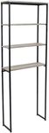 Sunnydaze 69-Inch 4-Tier Over-The-Toilet Shelf - Open Shelves, Veneer Finish and Black Iron Frame - Oak Gray