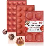 Semi Sphere Silicone Mold, Silicone Chocolate Molds,3 Packs Baking Molds for Making Chocolate, Cake, Jelly, Dome Mousse (6 Cups, 15 Cups and 24 Cups)