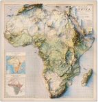 Muir Way Shaded Relief Elevation Map of Africa - Vintage-Style Topographic Wall Art with 3D Map Look - Unframed Flat Paper Print, 36x38