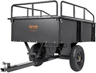 VEVOR ATV Trailer Heavy Duty Steel Dump Cart Tow Behind, 750 lbs 15 Cubic Feet, Garden Utility Trailer Yard Trailers with Removable Sides for Riding Lawn Mower Tractor