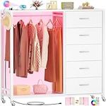 Cyclysio Dresser with Clothes Rack,