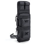 Gespann Tactical Rifle Backpack Soft Rifle Case Rifle Storage Holder for Hunting Trekking Hiking Fishing Rod Bag (Small, Black)