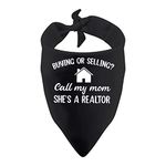 PWHAOO 1 Piece Funny Realtor Dog Bandana Buying Or Selling Call My Mom She’s A Realtor Dog Bandana (Buying OR Selling D)