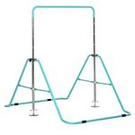 HOMCOM Kids Gymnastics Bar, Foldable Horizontal Bars w/Adjustable Height, Training Bar w/Triangle Base - Green