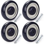 Skelang Shopping Cart Wheels 5 Inches, Polyurethane Casters with 5/16" Axle Bolts, Cart Wheel Replacement Kit for Shopping Cart, Beach Cart, Condo Cart, Load Capacity 250 Lbs Per Caster, Pack of 4