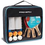 PRO SPIN Table Tennis Set | All-in-One 2-Player Kit | Portable Table Tennis Net, Premium Table Tennis Bats and Balls | Play Ping Pong on Dining Table or Any Table| Great Gift, Fun Table Game for Kids