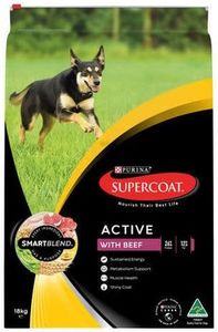 Supercoat Adult Active Beef Dry Dog Food 18 Kg