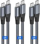 Puxnoin USB C to USB C Cable 6ft 60w, 3Pack USB C Cable, PD Type C Charging Cable Fast Charging Compatible with iPhone 15, MacBook Pro, iPad Pro, Galaxy S20 and Other USB C Charger