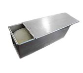 Ochtend Rectangle Iron Sandwich Bread Mould/Pan/Tin Box With Cover For Baking 400Gms Small (7X3.5X3.5 Inch), Silver