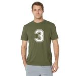 Rojana Fashions Men T-Shirt Number Three Tees Round Neck Regular Fit Cotton T-Shirt Olive Green XX-Large T-shirt