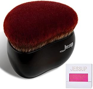 Jessup Foundation Brush Large Kabuki Makeup Brush for Face Body Blending Buffing Stippling Liquid Powder Cream Flawless with Gift Box, Black SF001