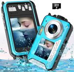 Yifecial 4K Underwater Camera 56MP Autofocus 11FT Waterproof Camera Dual-Screen Selfie 16X Underwater Camera for Snorkeling Waterproof Compact Floatable Digital Camera with 32GB Card