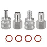 FERRODAY Stainless Steel Quick Disconnect Set 1/2 NPT Female Disconnect 1/2" Barb Brewing Quick Disconnect For Wort Pumps for Wort Chiller Connectors for Ball Valve Hose Fitting & O-rings