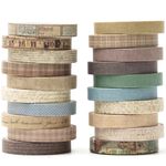 YUBX Vintage Washi Tape Set 20 Rolls Skinny Retro Decorative Antique Patterns Masking Tapes for Arts, DIY Crafts, Journals, Planners, Scrapbook, Wrapping (Vintage)