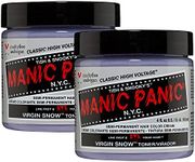 MANIC PANIC Virgin Snow - Classic High Voltage (2PK) Semi-Permanent Blue Tinted Hair Color - Eliminates Brassy Tones - Vegan, PPD & Ammonia-Free for Women & Men