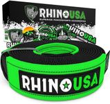 Rhino USA Tree Saver Tow Strap (3" x 8') - 31,518lb Break Strength - Emergency Recovery Strap Winch Extension for Truck, UTV, ATV & More - Heavy Duty Straps Compatible with Jeep, Ford, Toyota (Black)