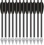 HUNTSPM 6.3" Pistol Crossbow Bolts, Aluminium Crossbow Arrows,Mini Crossbow Bolts with Broadhead Tips for 50-80lbs Pistol Crossbow Precision Target Practicing Shooting and Small Hunting (6pcs Black)