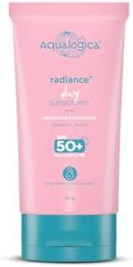 Aqualogica Radiance+ Dewy Sunscreen SPF 50 PA+++ - 30g | With Watermelon & Niacinamide | Lightweight & Non-Sticky | No white-cast | Suitable for all skin types | For Men & Women