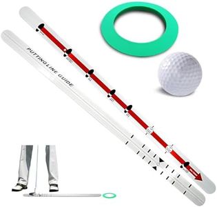 MEMELE Links Golf Putting Alignment Rail for Putting Green | Indoor & Outdoor Golf Putting Trainer， Precision Distance Control & Instant Feedback with Golf Ball & Putting Ring and Storage Bag