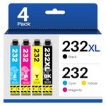 232XL 232 Ink Cartridge Remanufactured Replacement for Epson 232 232XL Work with Workforce WF-2930 WF-2950 Expression Home XP-4200 XP-4205 Ink Cartridges for epson 232 Ink cartridges（4 Pack）