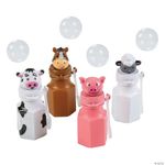 Fun Express Barnyard Bubble Bottles (Set of 12) Farm Animal Designs Include Horse, Sheep, Pig and Cow - VBS Vacation Bible School Supplies/Decor