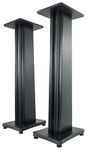 2 Rockville SS36B Premium Black Wood Grain 36" Home Speaker Stands Up to 100Lbs