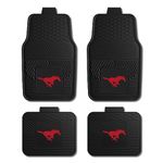 Fanmats Southern Methodist University Mustangs - Red Set of 4 Car Mats for Cars, SUV, Pickups - All Weather Protection, Deep Reservoir Design, Universal - 3D NCAA logo-29”x17” Front -14”x17” Rear Mat