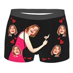 DIYBESTGIFT Custom Face Boxers, Personalised Funny Face Boxers Briefs Personalized Lover Photo Multi Girlfriend Face Printed Photo Boxer Underwear Shorts for Men Boyfriend, S-M