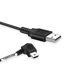 YQMAJIM Charging Cable Power Cord for Garmin GPS, 6.5Ft USB to Mini USB Cable for Garmin GPS 90 Degree Angle Mini USB Cable