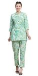 KRITANJYA Cotton Women Kurta Set for Women Co-Ords Set, Kurta with Pant, (X-Large, Aquamarine)